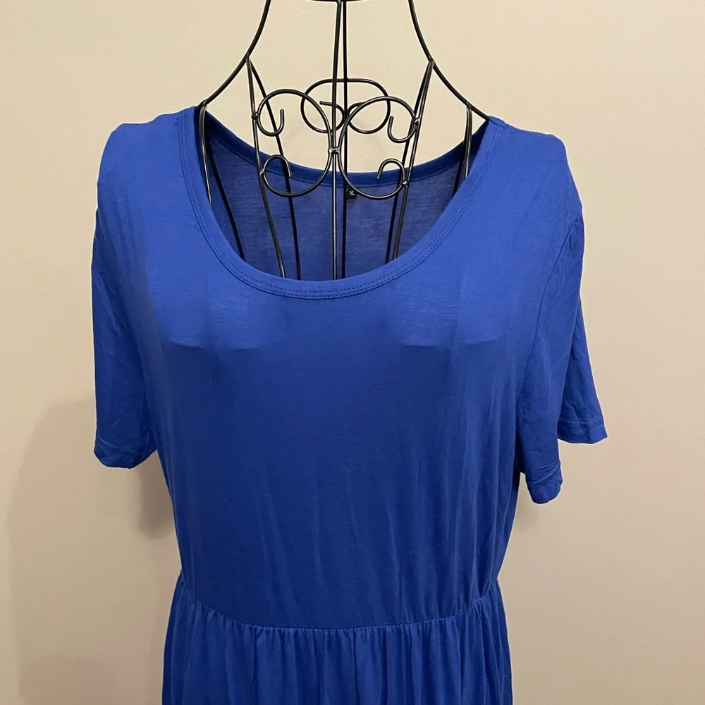 Unbranded Simple Blue Tshirt Maxi Dress Size XL - Picture 2 of 3
